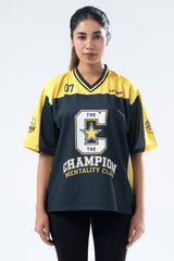yellow champion mentality oversized training jersey women