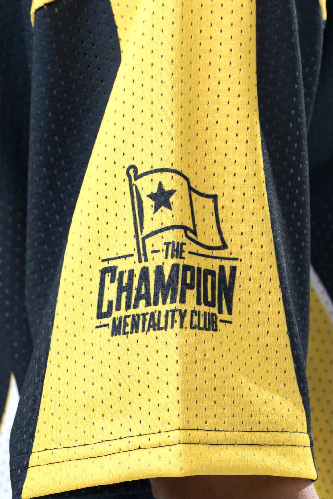 yellow champion mentality oversized training jersey women
