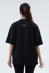black/purple athletic division oversized t-shirt women