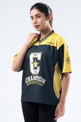 yellow champion mentality oversized training jersey women