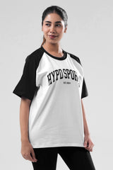 black/white raglan oversized t-shirt women