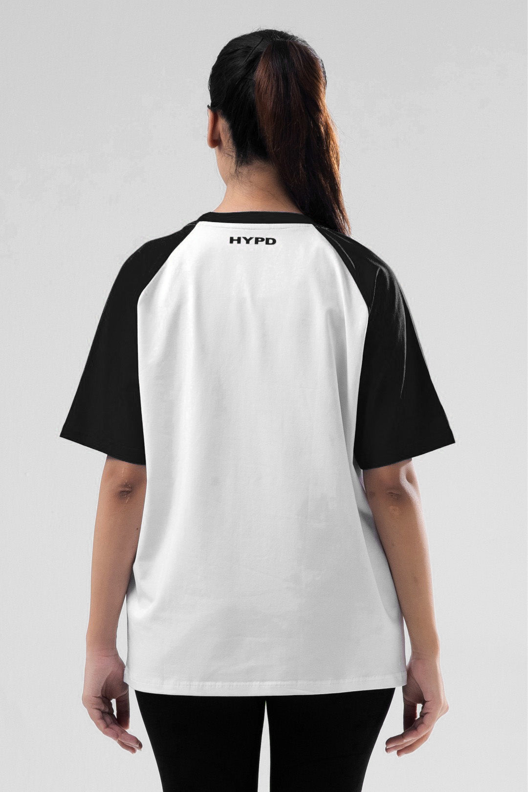 black/white raglan oversized t-shirt women
