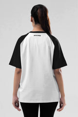 black/white raglan oversized t-shirt women