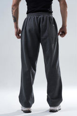 dark grey melange essential straight fit track pants mens 