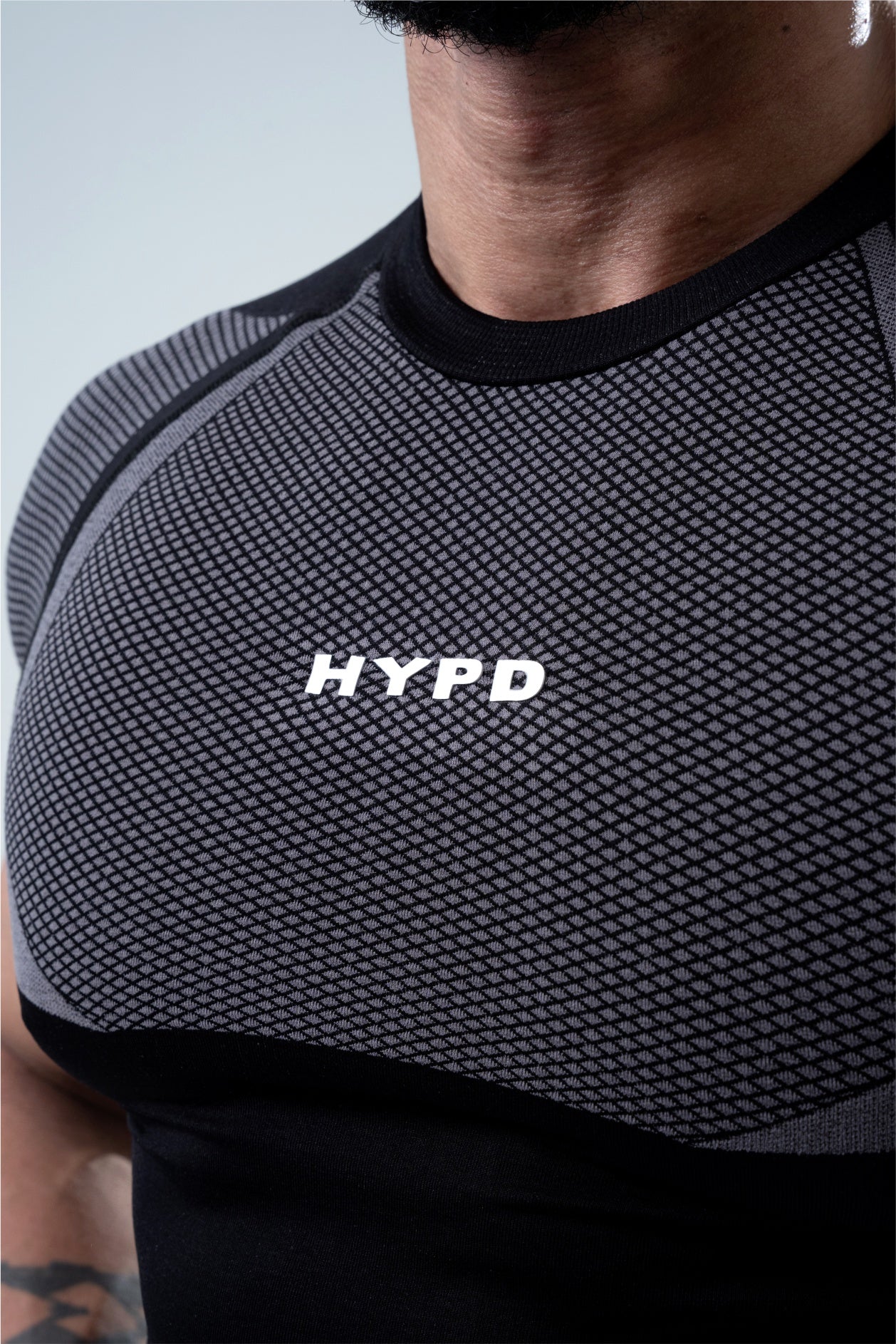 black hypex seamless compression t shirt for mens