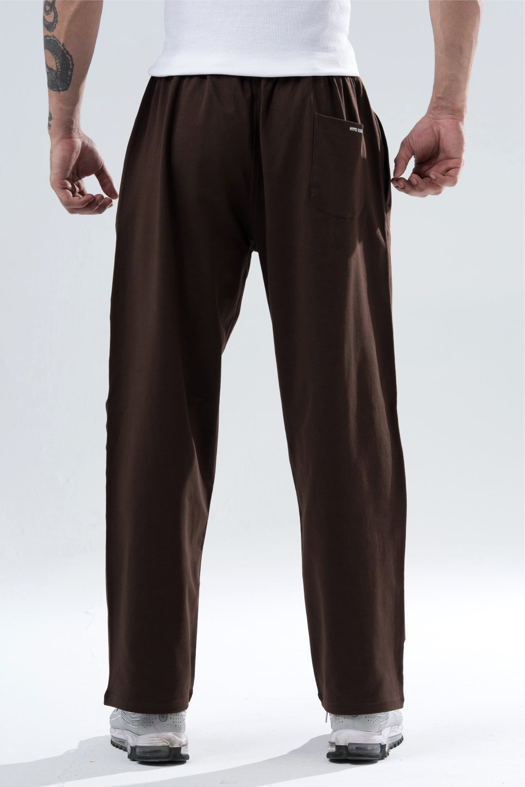brown essential straight fit track pants mens 