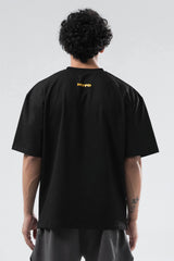 black/yellow athletic division oversized t-shirt men