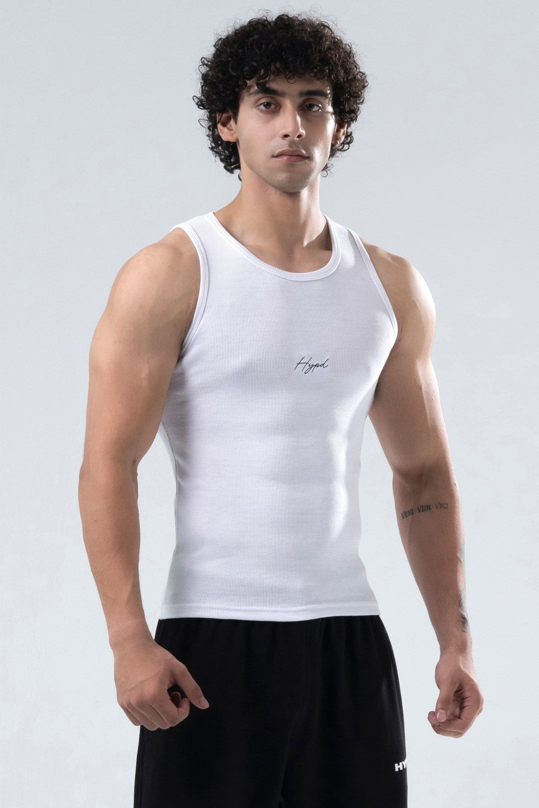 white signature ribbed vest mens 