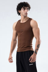 mocha signature ribbed vest mens
