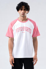peach/white raglan oversized t-shirt mens 