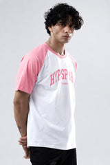 peach/white raglan oversized t-shirt mens 