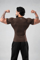 brown stealth compression t-shirt men 