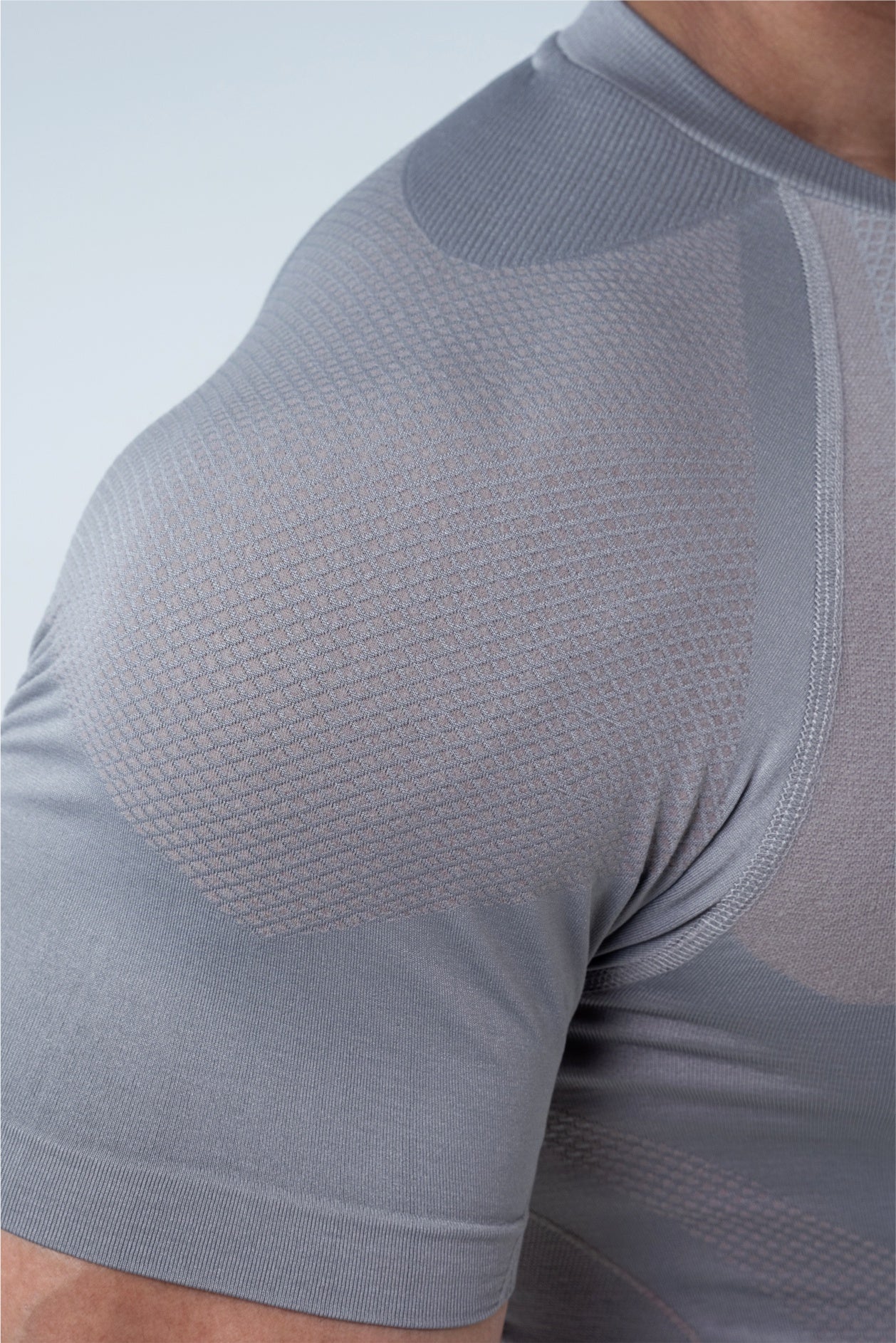 grey hypex seamless compression t shirt for mens
