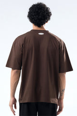 brown essential oversized t-shirt men 
