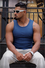 Midnight Blue Signature Ribbed Vest