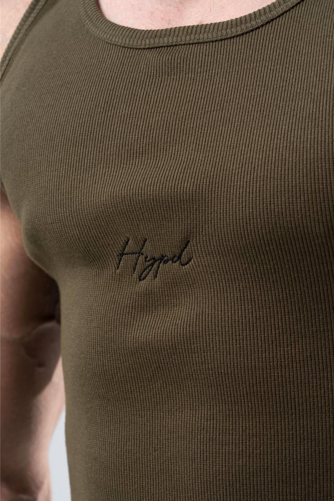 olive signature ribbed vest mens