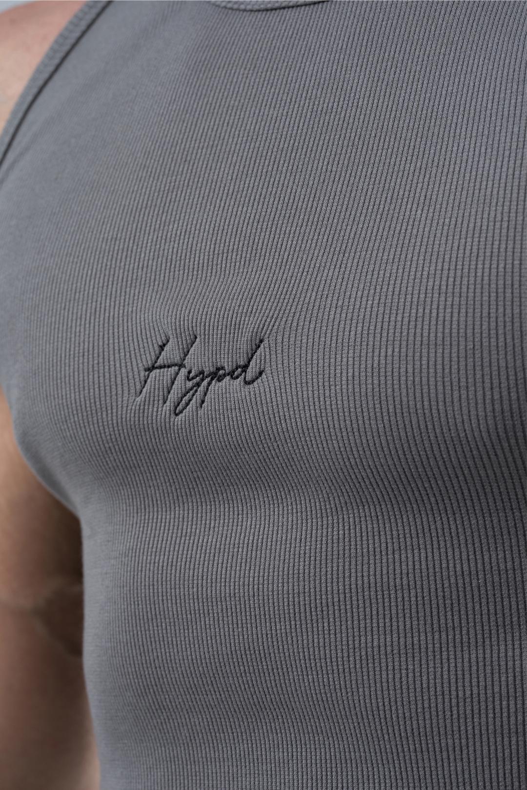 steel grey signature ribbed vest mens
