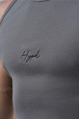 steel grey signature ribbed vest mens