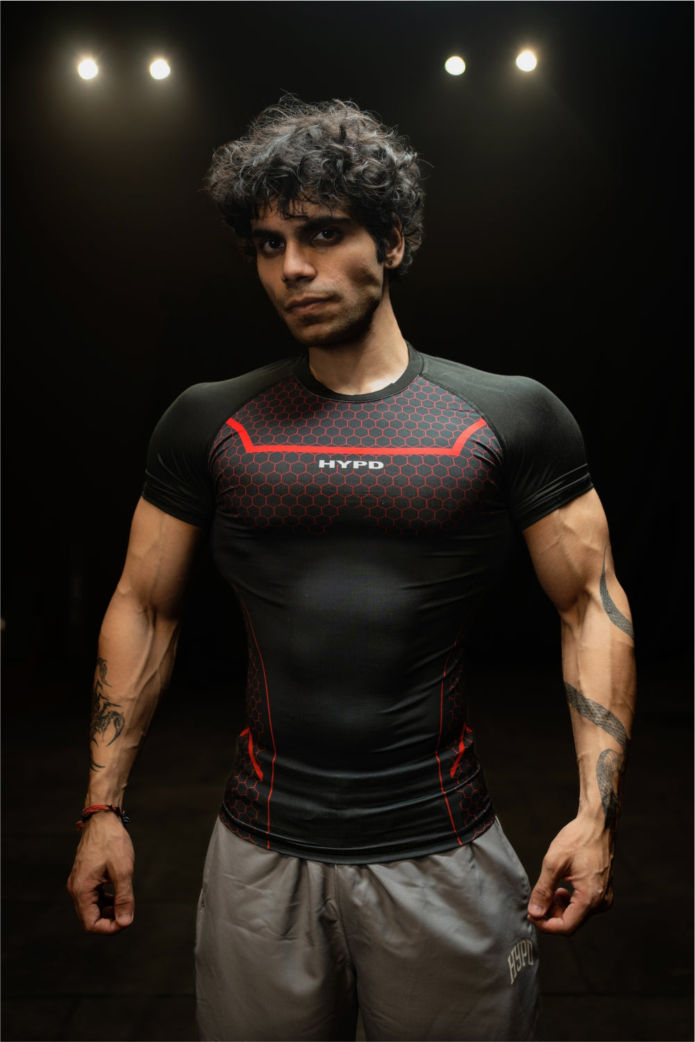 Black Legacy Compression T-Shirt With Red Print - HYPD Sports