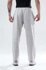 light grey melange essential straight fit track pants mens 