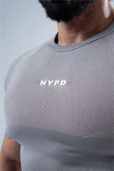grey hypex seamless compression t shirt for mens