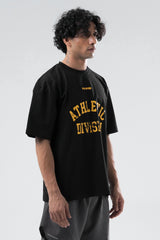 black/yellow athletic division oversized t-shirt men