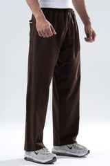 brown essential straight fit track pants mens 