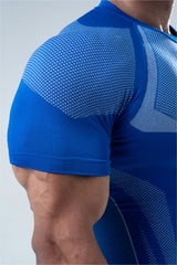 Blue HYPEX Seamless Compression T-Shirt for Men