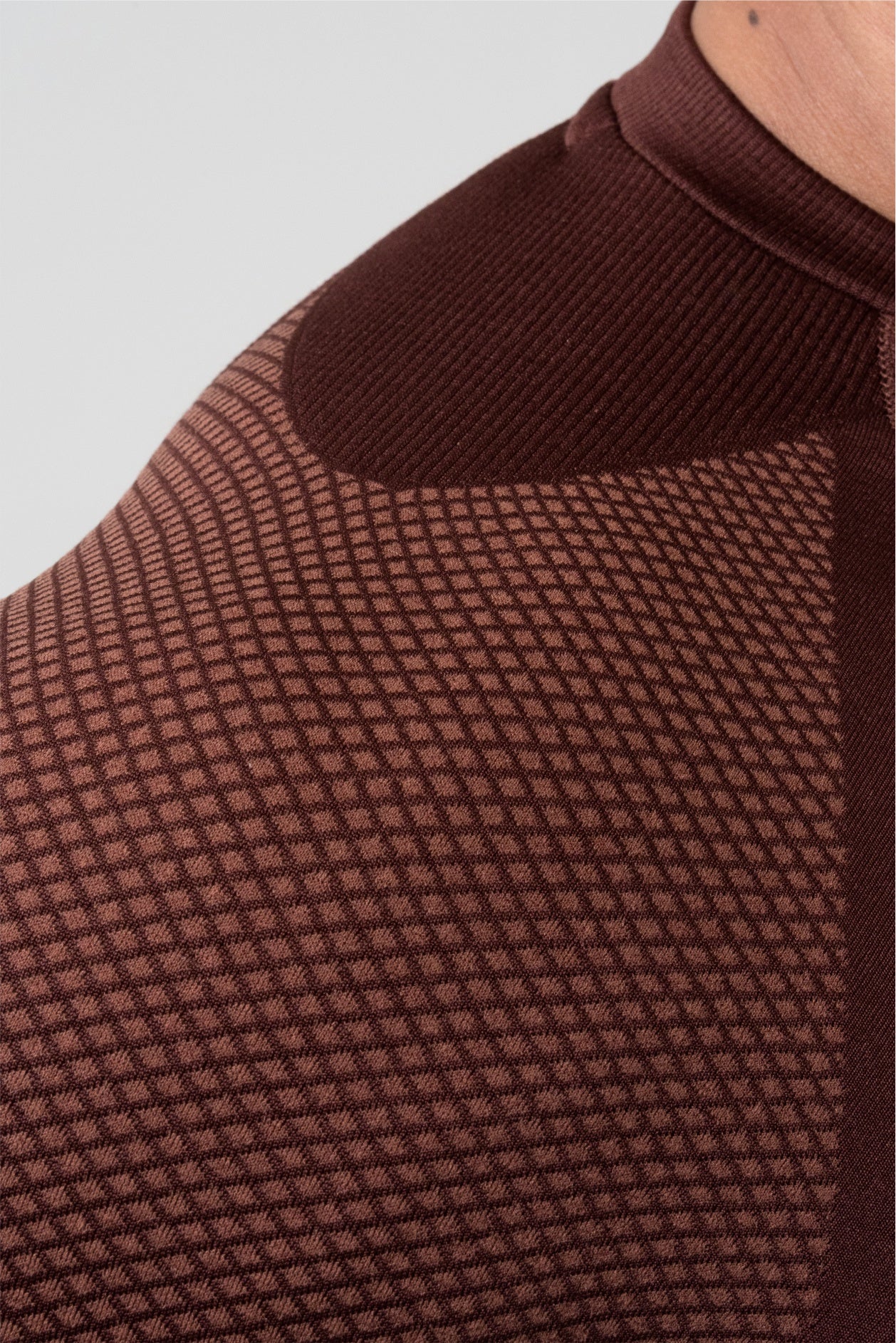 brown hypex seamless compression t shirt for mens