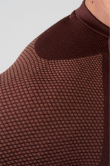 brown hypex seamless compression t shirt for mens