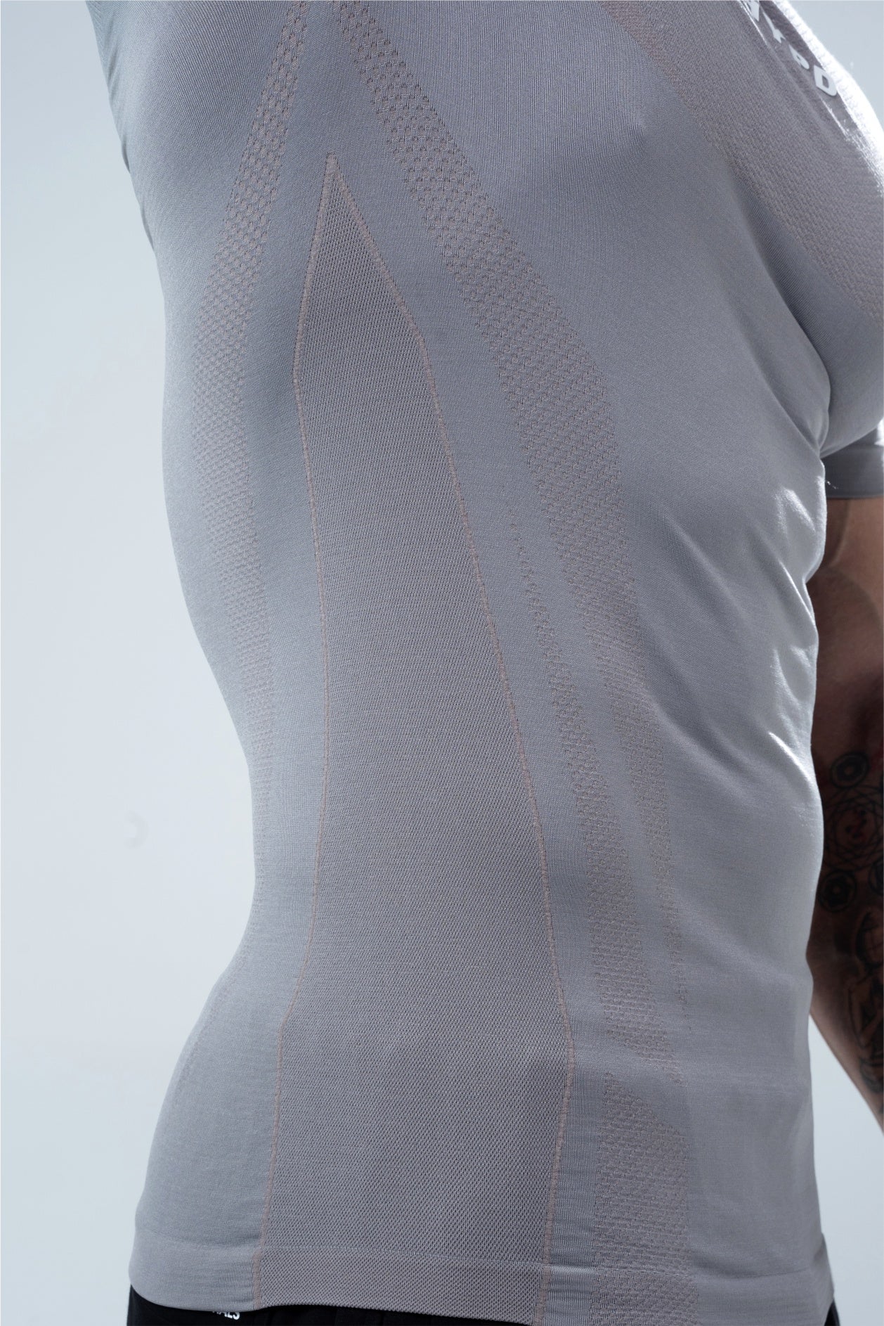 grey hypex seamless compression t shirt for mens