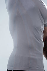 grey hypex seamless compression t shirt for mens