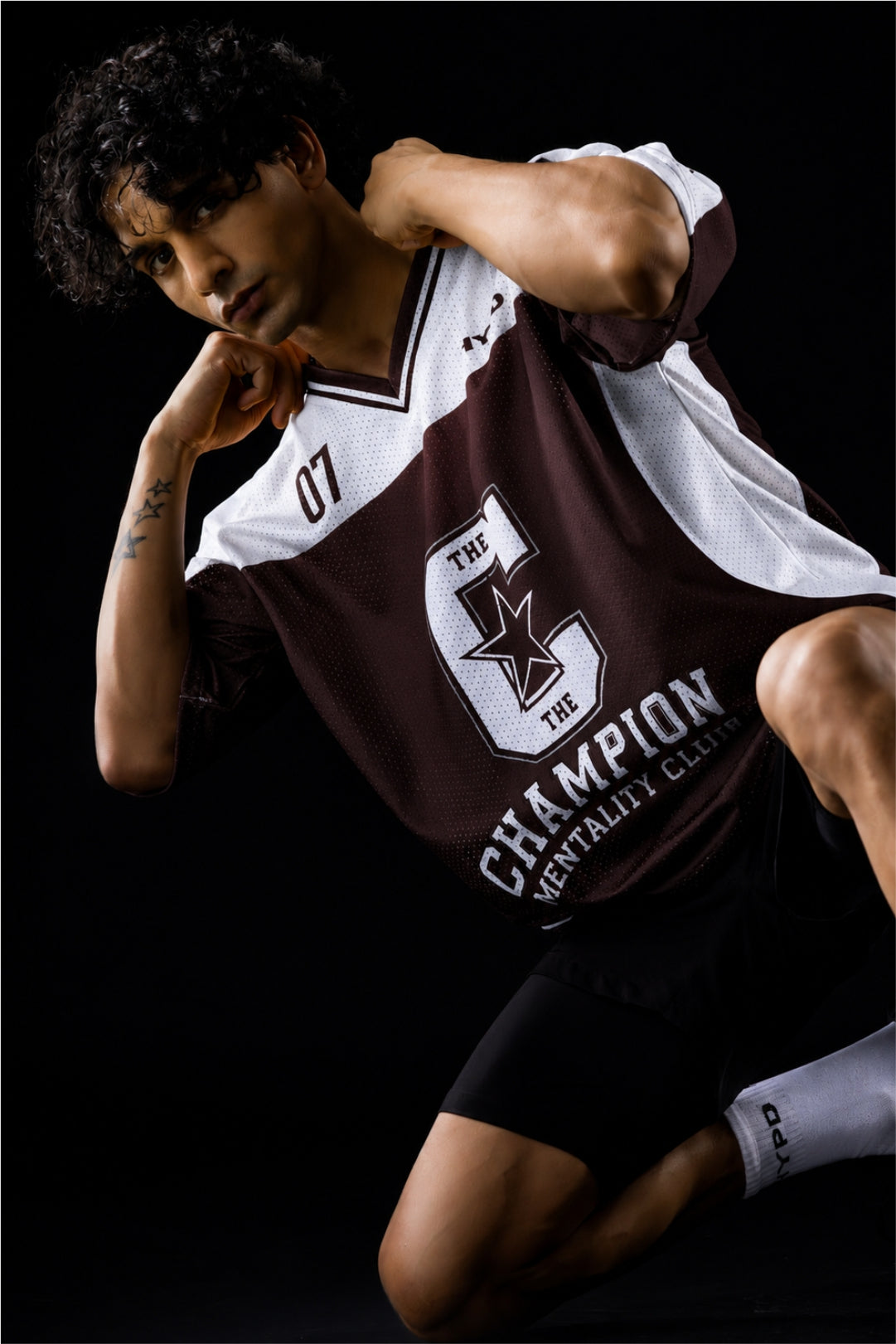 brown champion mentality oversized training jersey mens 