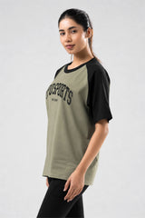 pista/black raglan oversized t-shirt women