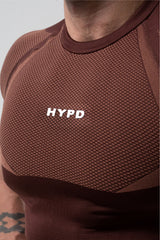 brown hypex seamless compression t shirt for mens