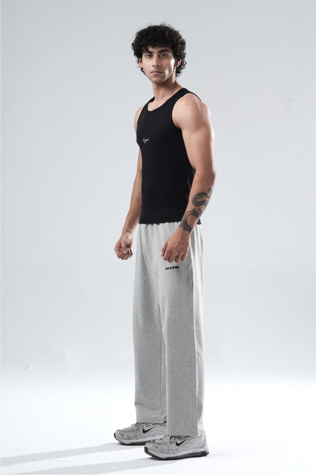 light grey melange essential straight fit track pants mens 