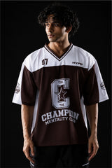 brown champion mentality oversized training jersey mens 