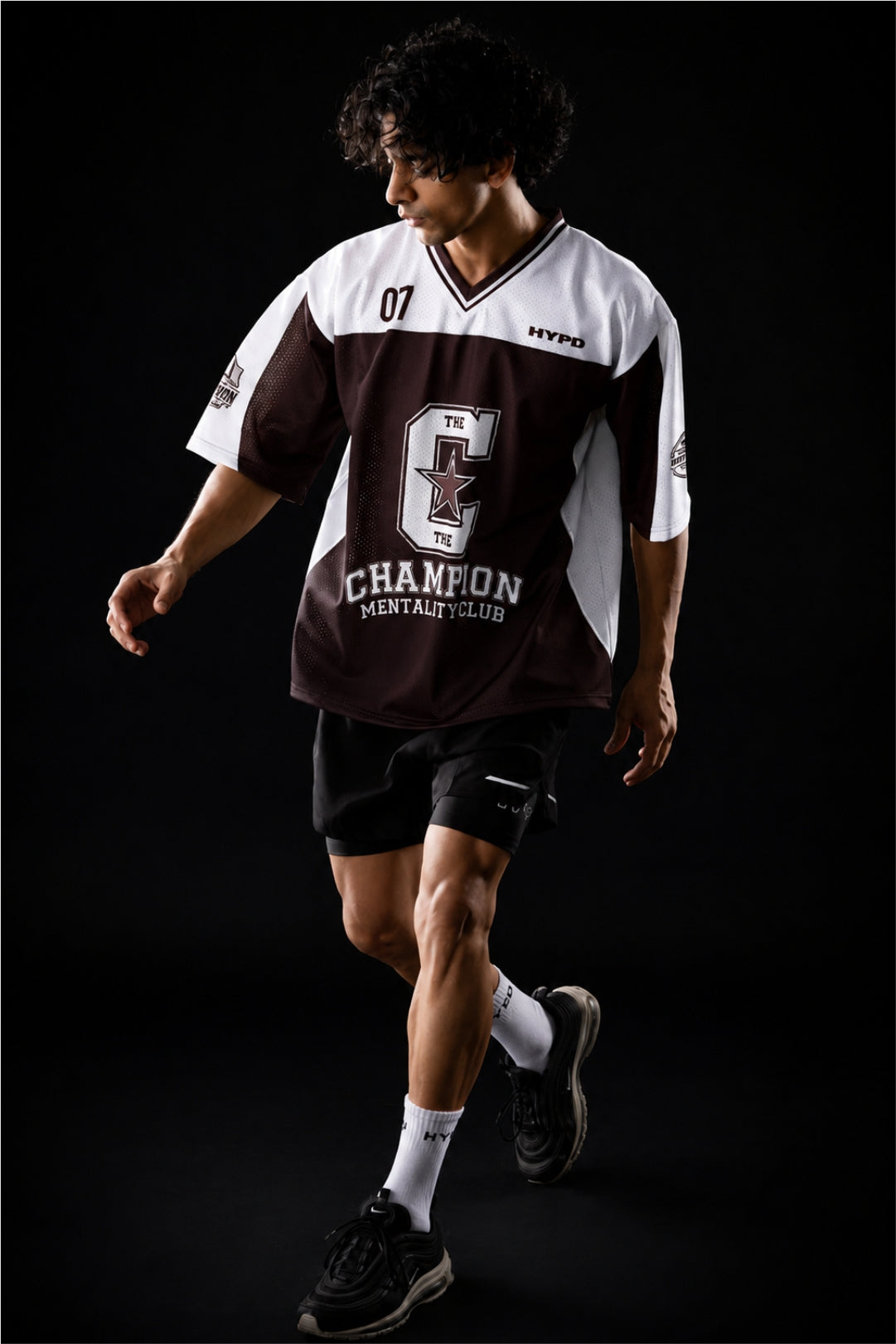 brown champion mentality oversized training jersey mens 