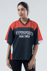 red lifting club oversized training jersey womens 