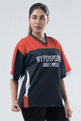 red lifting club oversized training jersey womens 