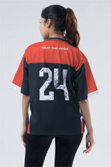 red lifting club oversized training jersey womens 