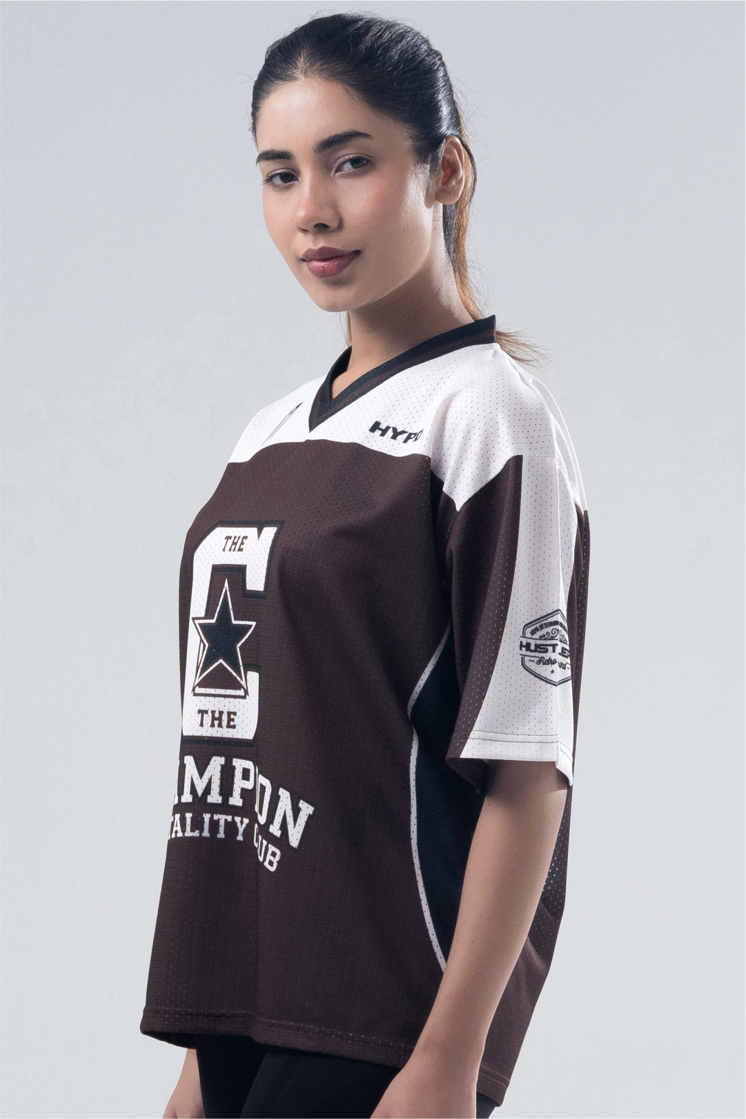 brown champion mentality oversized training jersey women 