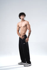 Black Essential Straight Fit Track Pants