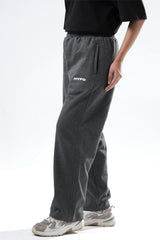 dark grey melange essential straight fit trackpants women