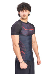 Black Legacy Compression T-Shirt With Red Print
