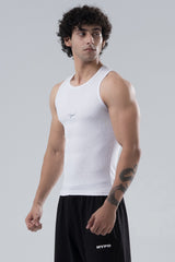 White Signature Ribbed Vest