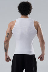 White Signature Ribbed Vest