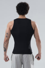 Black Signature Ribbed Vest