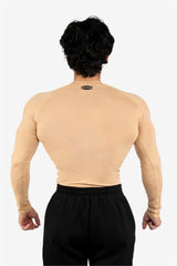 Beige Stealth Compression T-Shirt Full Sleeves