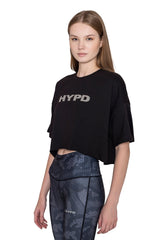 Black Aura Crop Top - HYPD Sports
